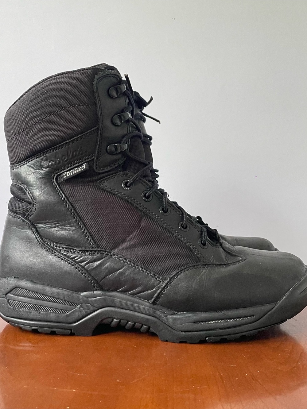 Cabela’s Black Waterproof Men’s Leather Boots | US 9.5D